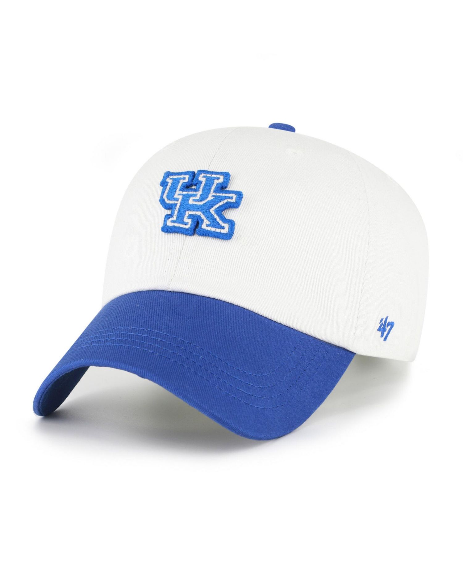 Men's '47 White/Royal Kentucky Wildcats Contemporary Basics Two Tone Clean Up Adjustable Hat