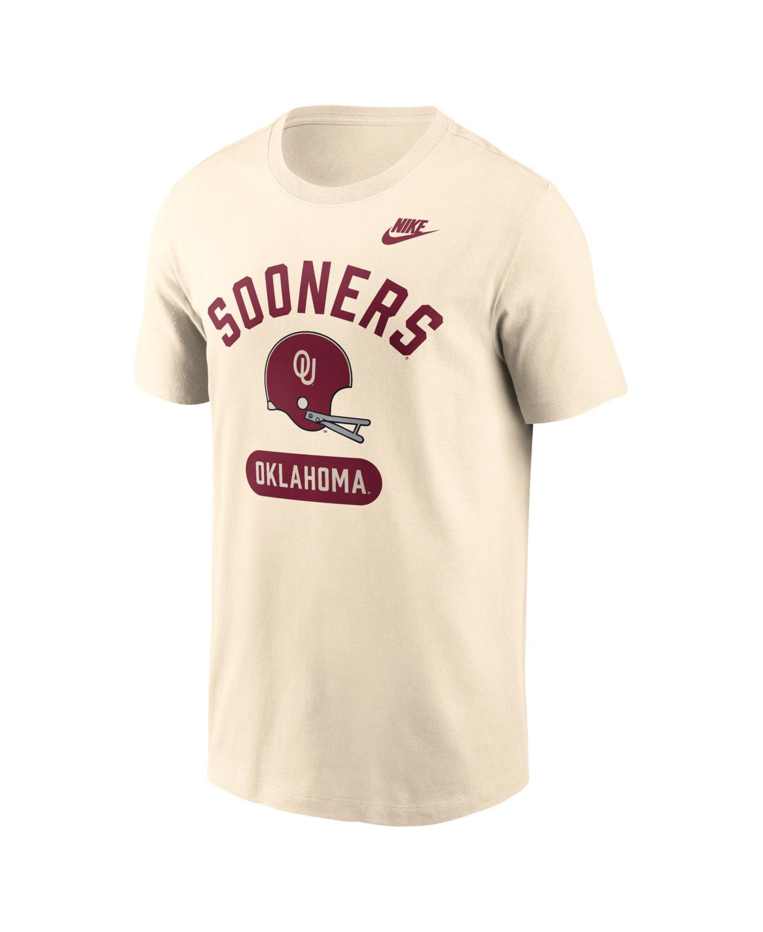 Men's Natural Oklahoma Sooners Legacy Arch Helmet T-Shirt