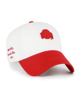 Men's '47 White/Scarlet Ohio State Buckeyes Contemporary Basics Two Tone Clean Up Adjustable Hat