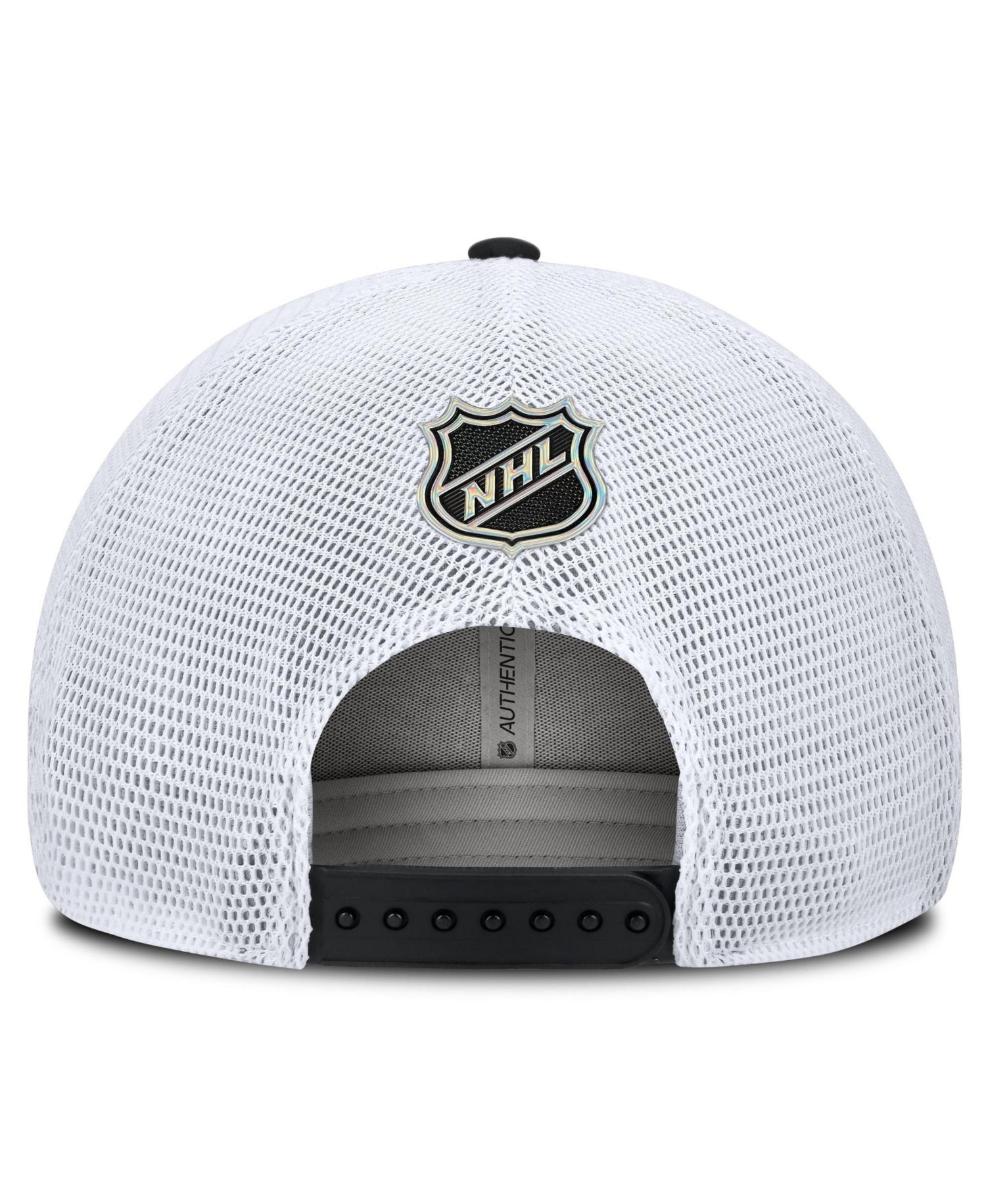 Men's Black Dallas Stars Authentic Pro Rink Boxed Logo Trucker Hat