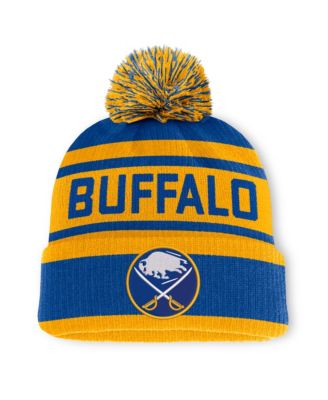 Men's Royal/Gold Buffalo Sabres Fundamental Cuffed Knit Hat with Pom