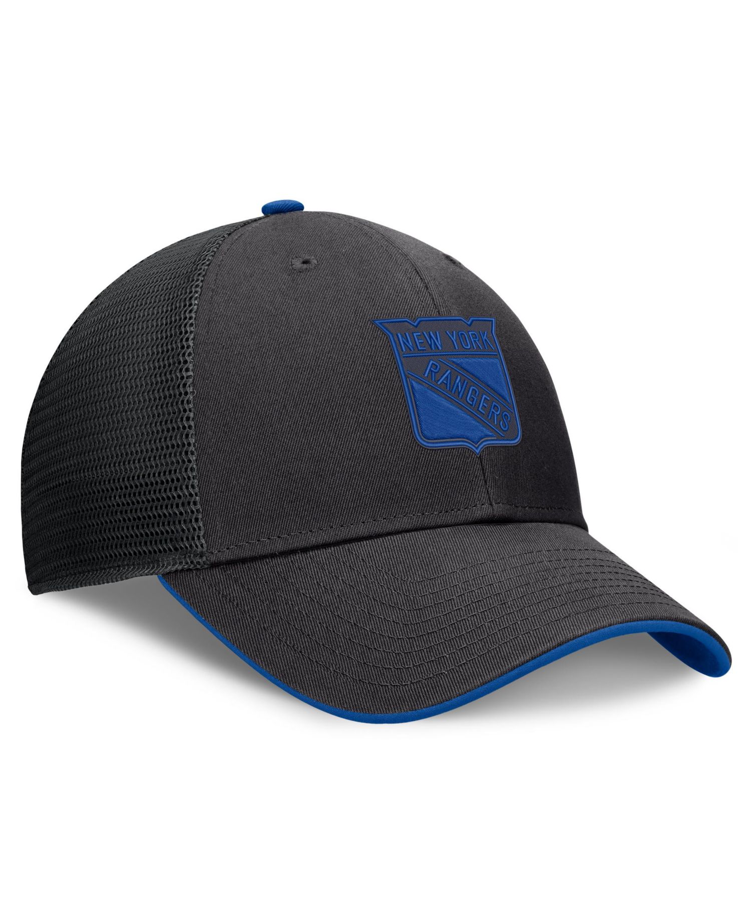 Men's Black New York Rangers Fundamental Limits Trucker Adjustable Hat