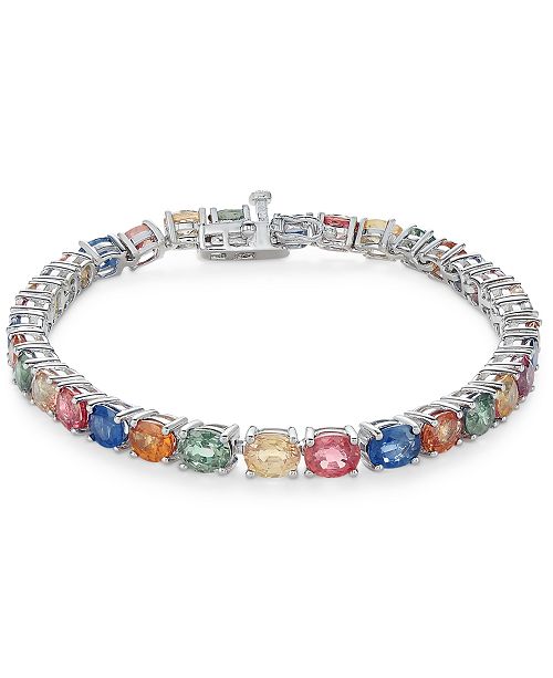 Macy's MultiSapphire Tennis Bracelet (20 ct. t.w.) in Sterling Silver