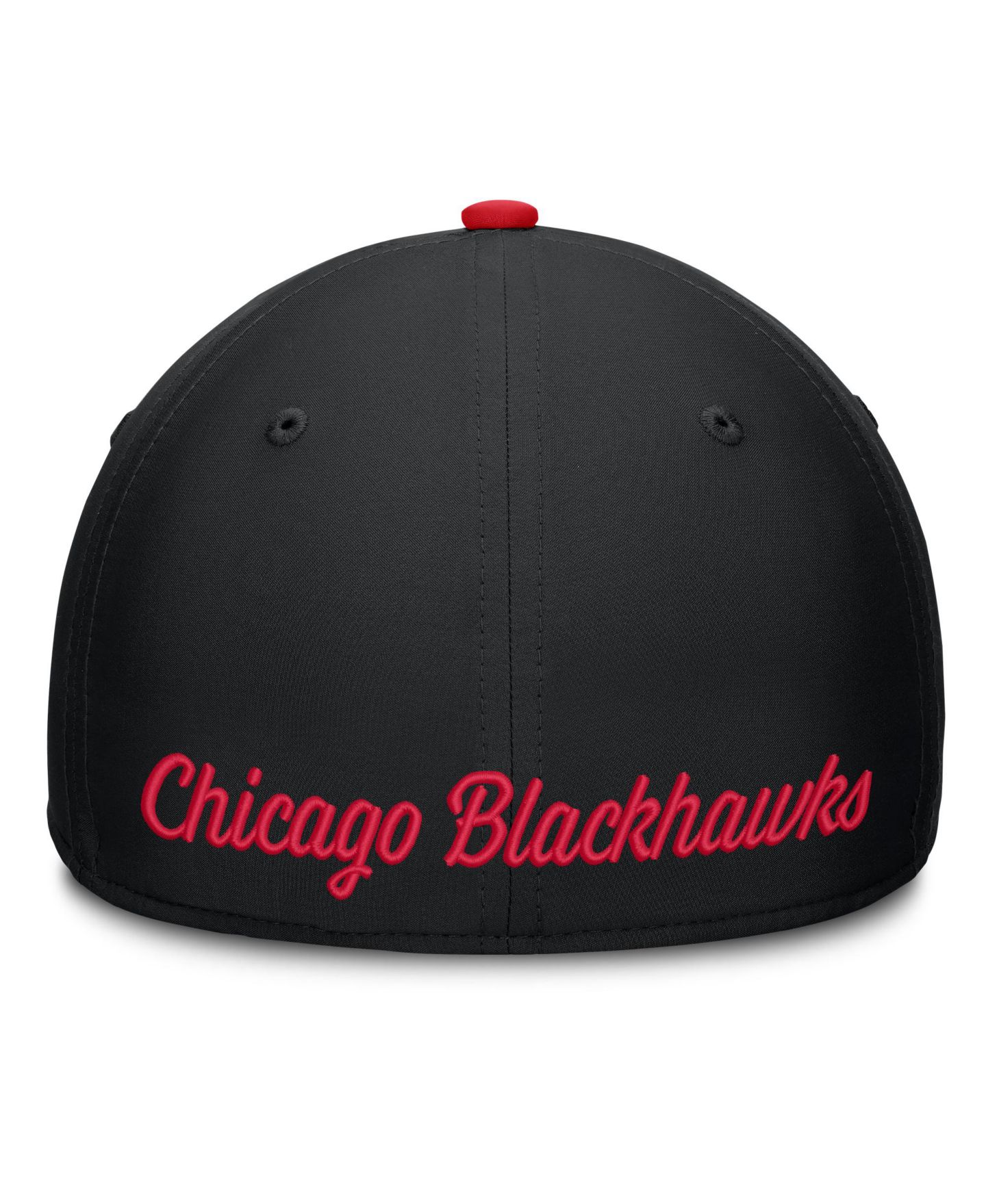 Мужской головной убор Fanatics Black/Red Chicago Blackhawks Stretch Hat — фото 4