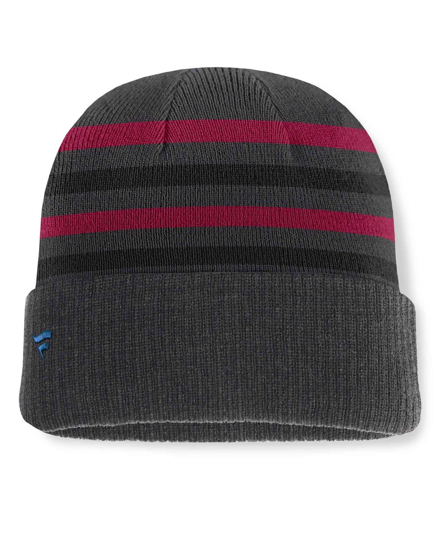 Мужская шапка Fanatics Charcoal Colorado Avalanche Knurly Stripe Cuffed Knit Hat — фото 2