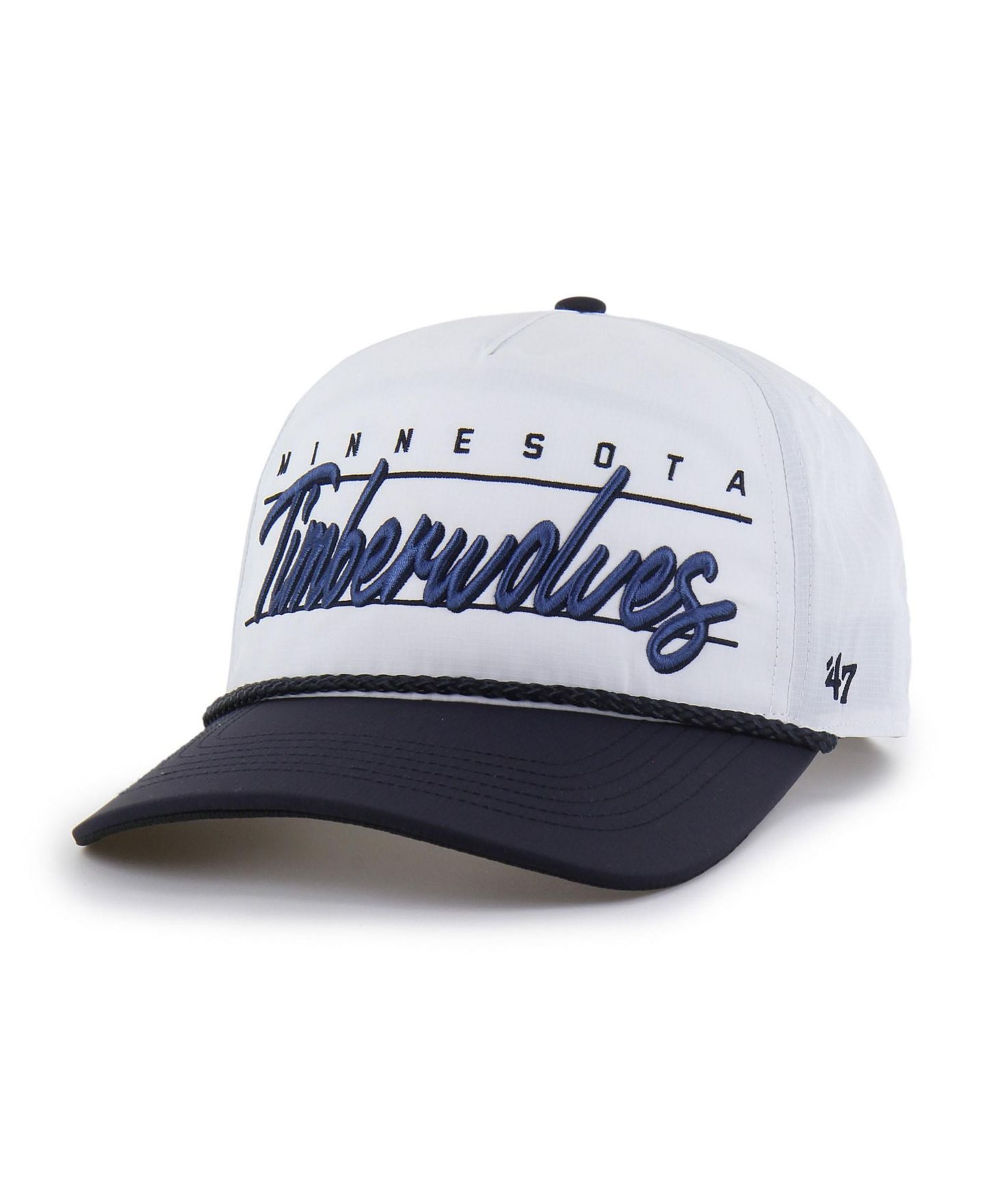 Мужская кепка '47 Brand White Minnesota Timberwolves brrr° Condor Two-Tone Hitch Rope Adjustable Hat — фото 1