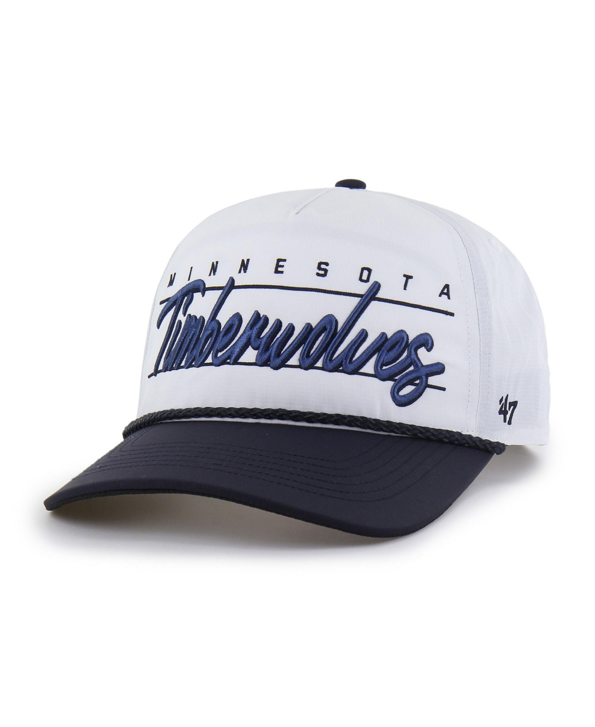 Men's '47 White Minnesota Timberwolves brrr° Condor Two-Tone Hitch Rope Adjustable Hat - White, Navy