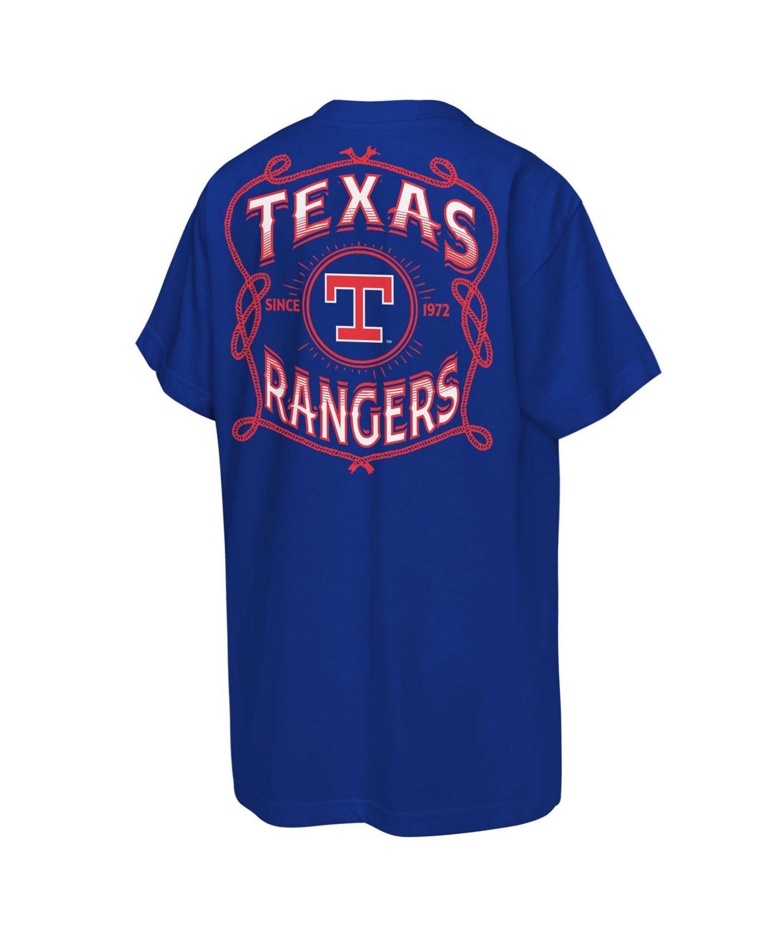 Big Boys and Girls Royal Texas Rangers Cooperstown Rodeo Rope T-Shirt