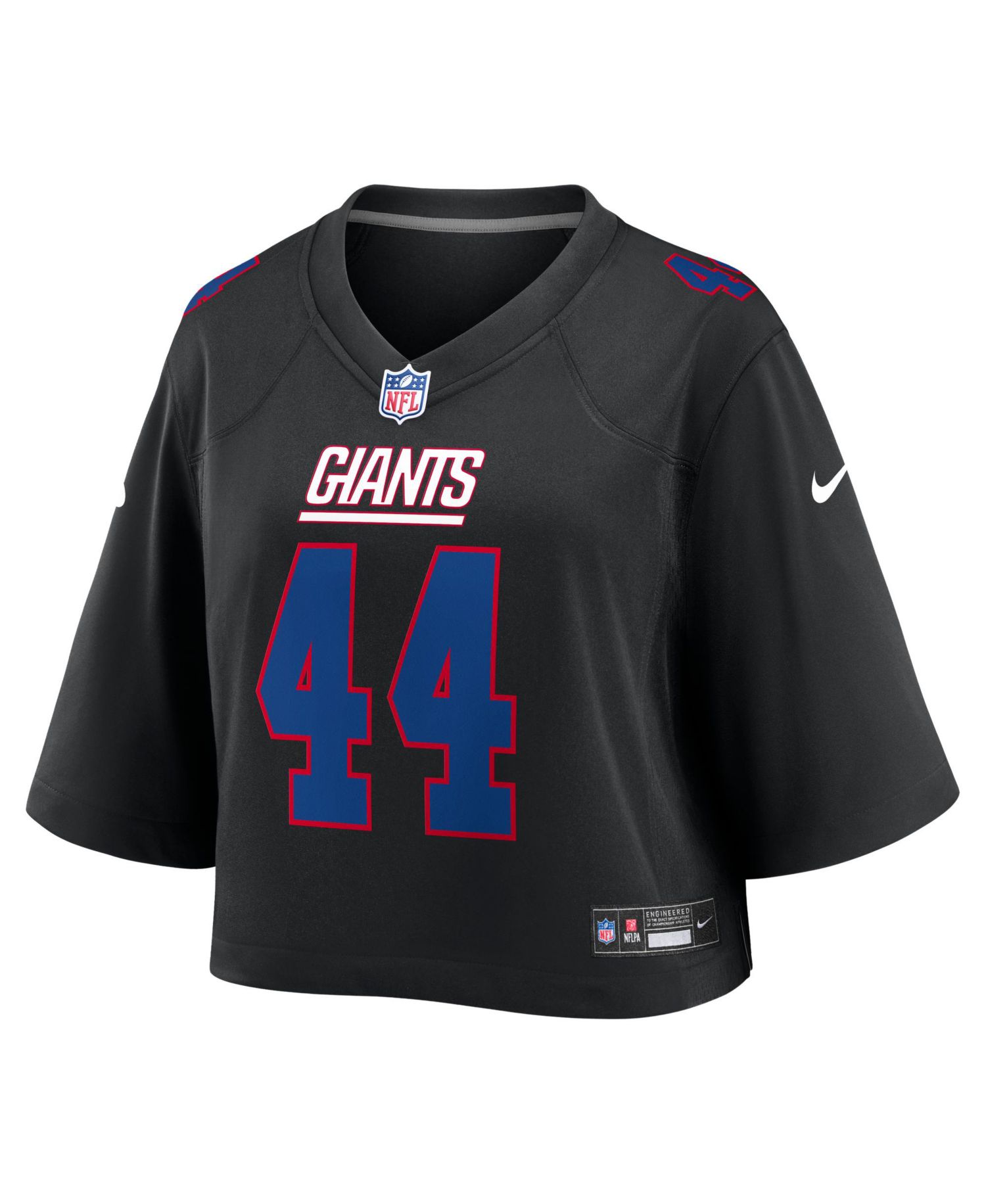 Women's Cam Skattebo Black New York Giants Cropped Fashion Game Jersey
