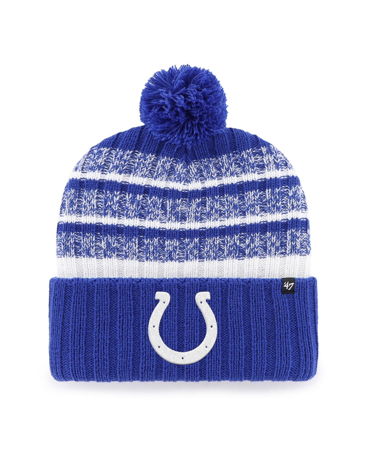 Men's '47 Royal/White Indianapolis Colts Tavern Cuffed Knit Hat with Pom - Royal, White