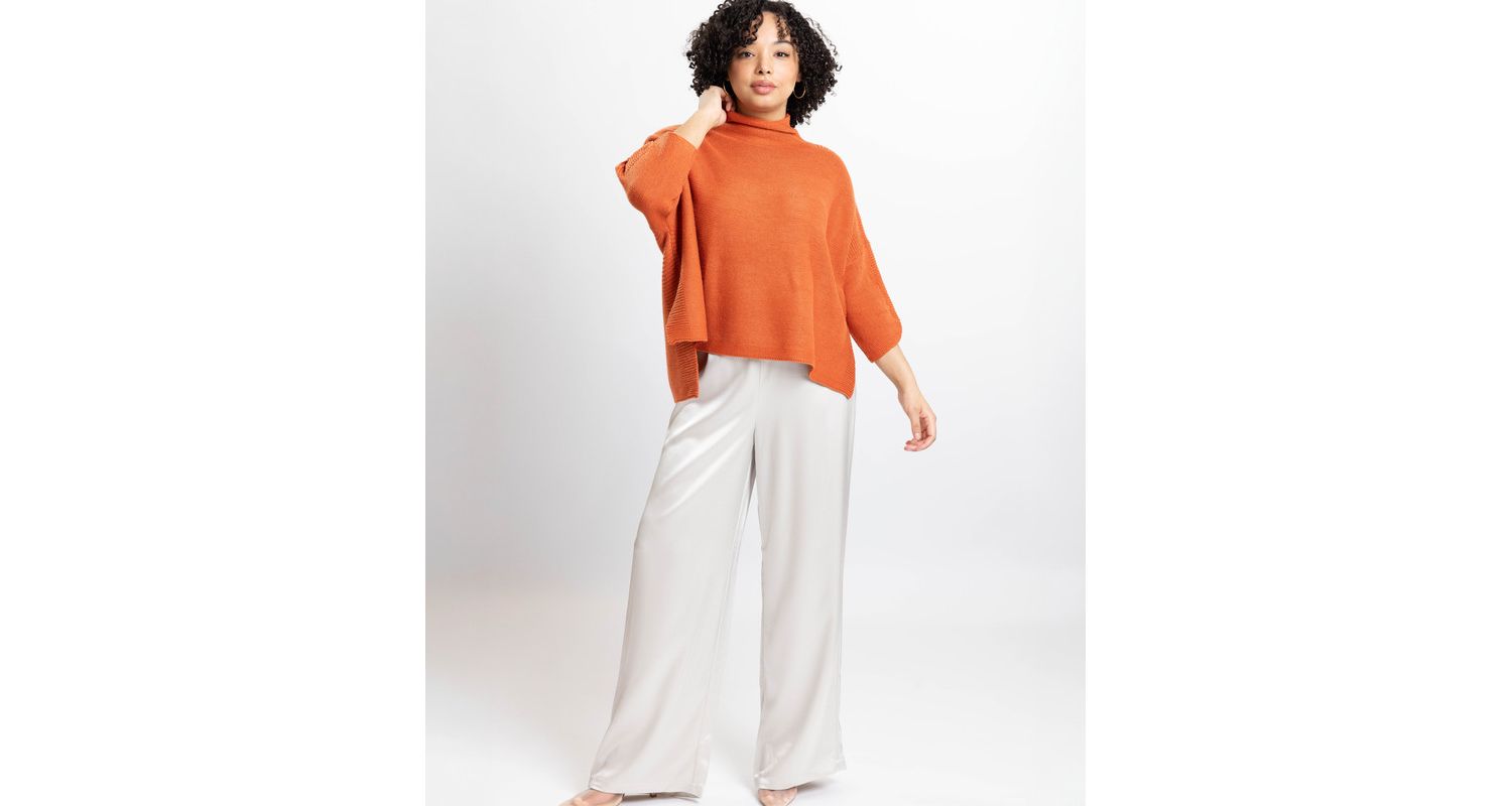 Women's Lori Turtleneck High-Low 3/4-Sleeve Sweater