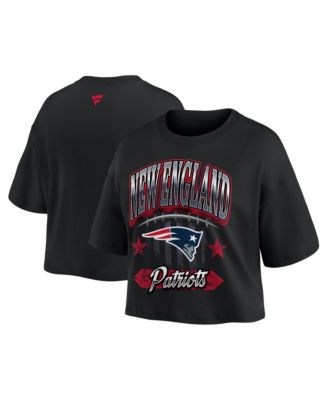 Women's  Black New England Patriots Americana Cropped T-Shirt