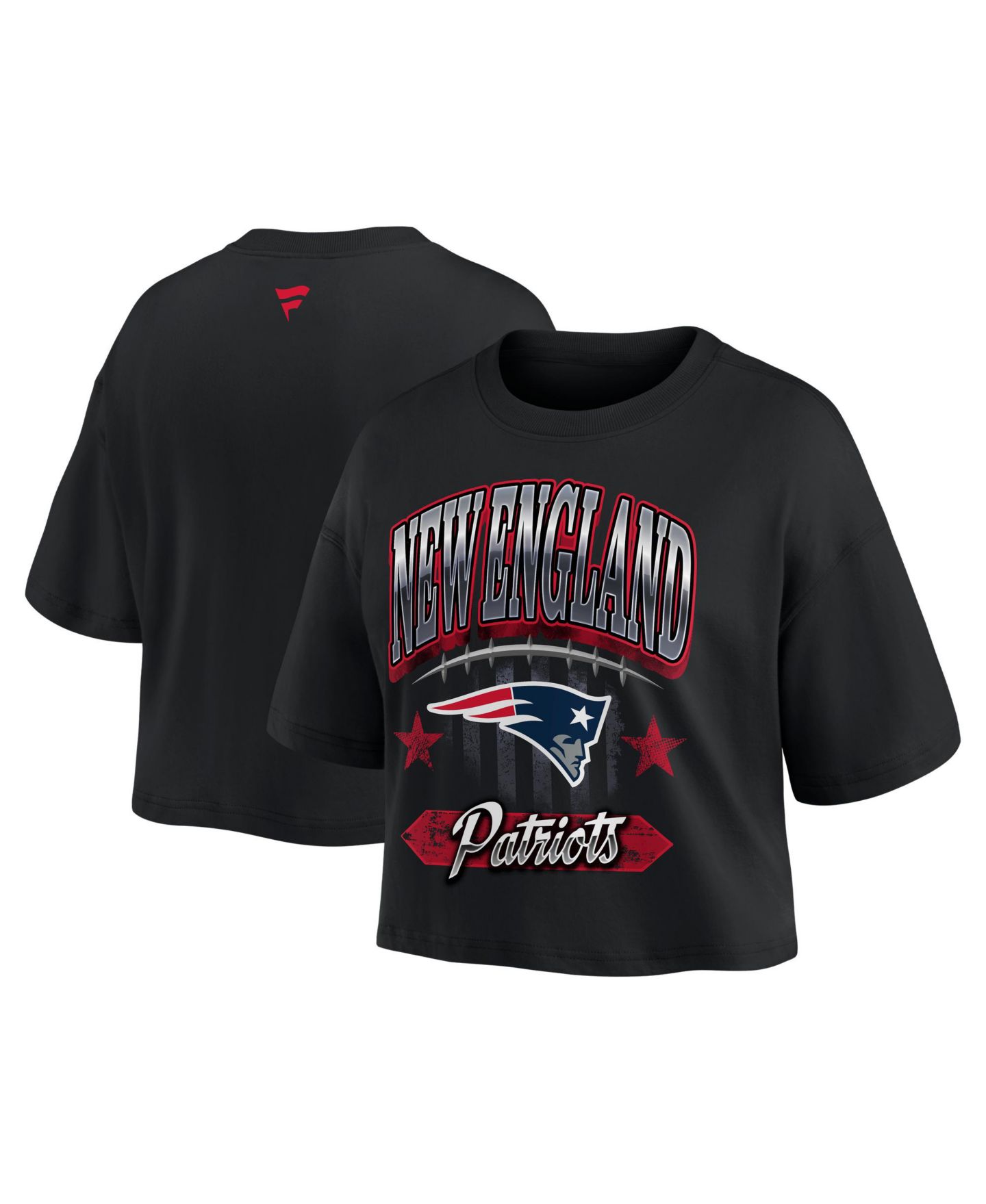 Женская футболка Fanatics Black New England Patriots Americana Cropped — фото 1
