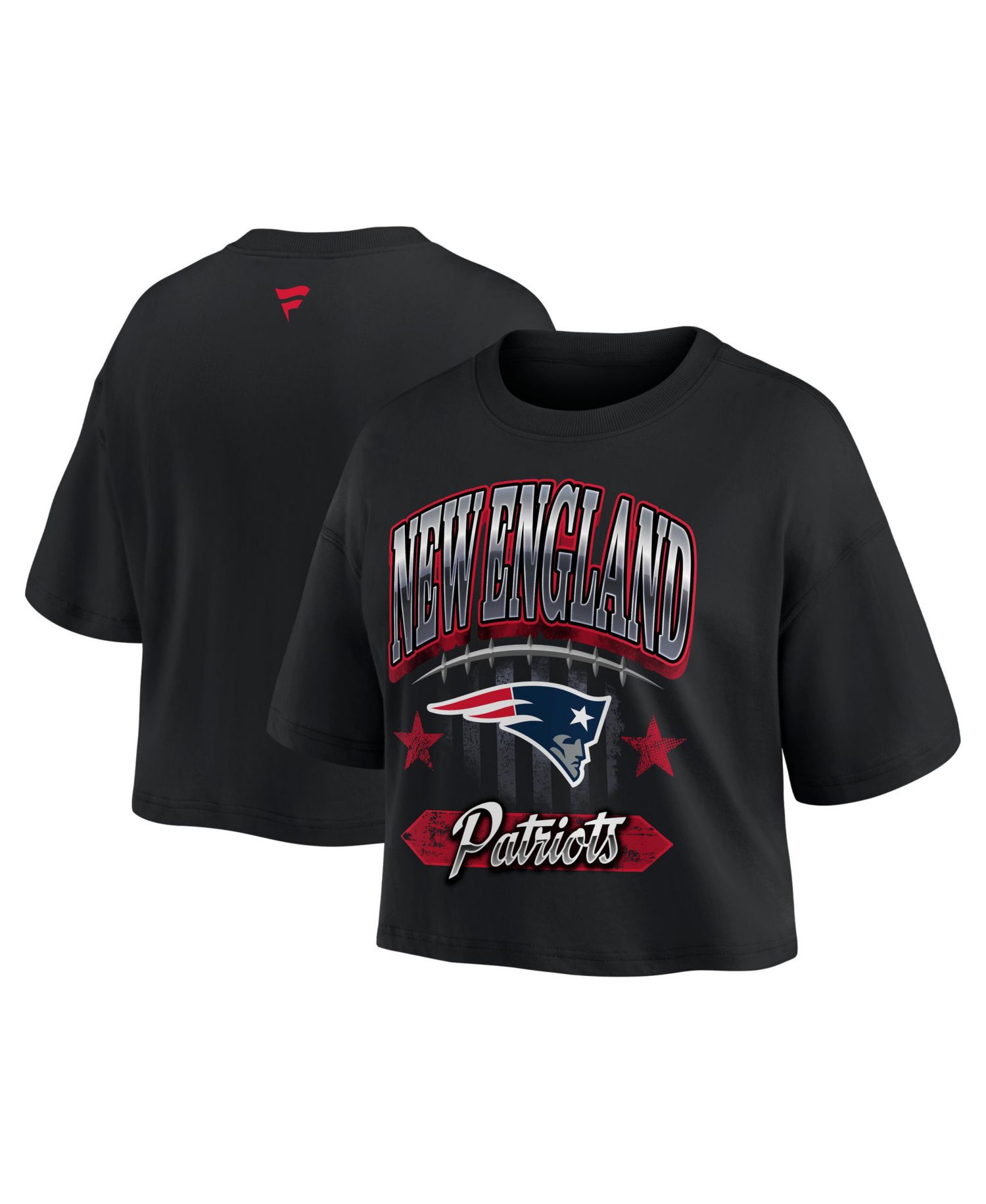 Women's Black New England Patriots Americana Cropped T-Shirt