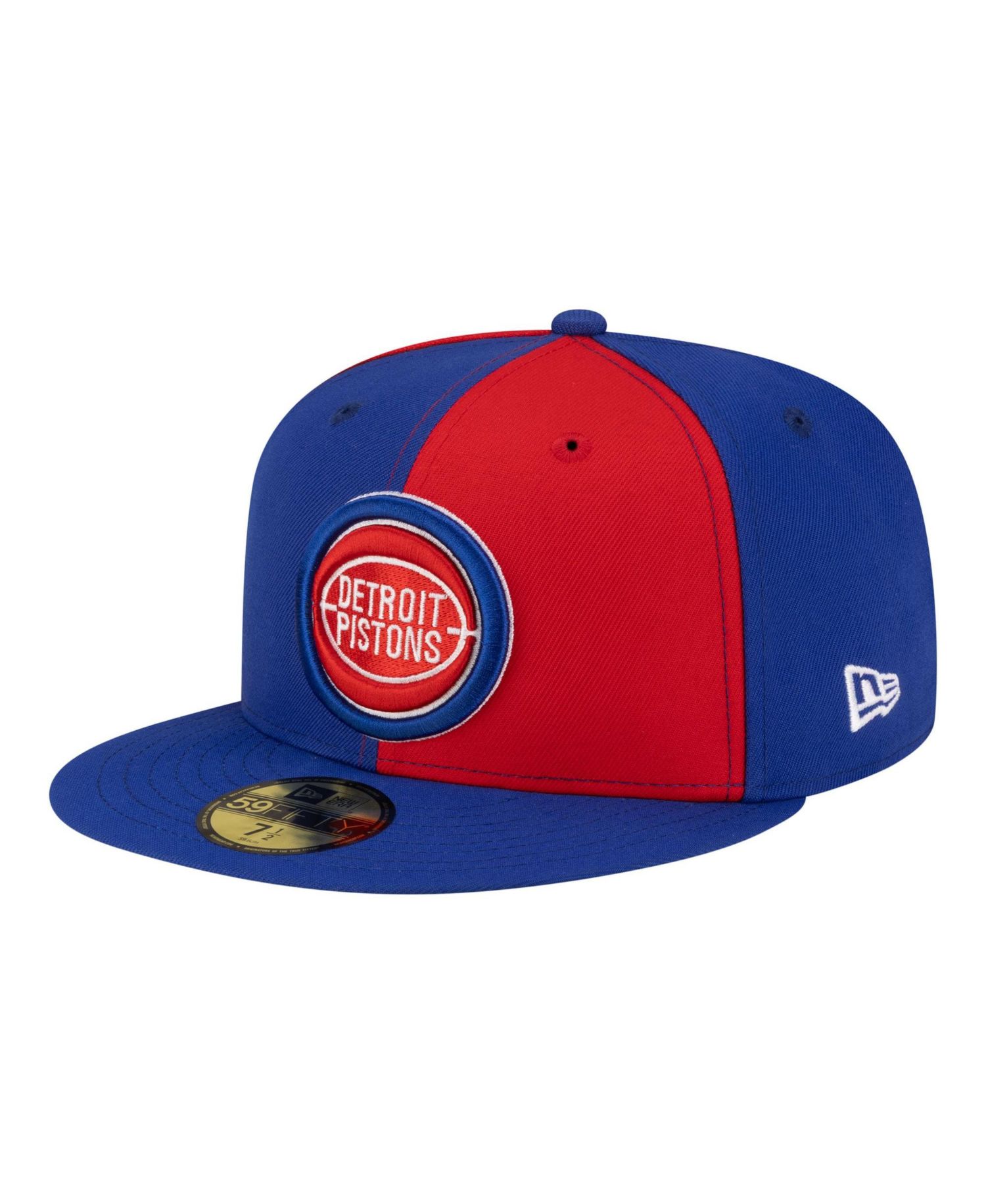 Men's Red/Blue Detroit Pistons 80s Throwback Pinwheel 59FIFTY Fitted Hat