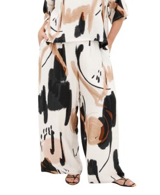 Plus Size Alexi Wide-Leg High-Rise Pull-On Pants
