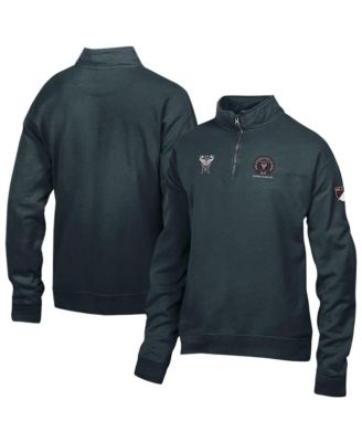 Men's  Black Inter Miami CF Logo ComfortWash Fleece Quarter-Zip Jacket