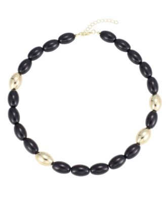 Gold and Black Beads Choker Necklace
