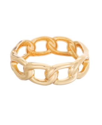 Gold-Tone Curb Link Cuff Bracelet