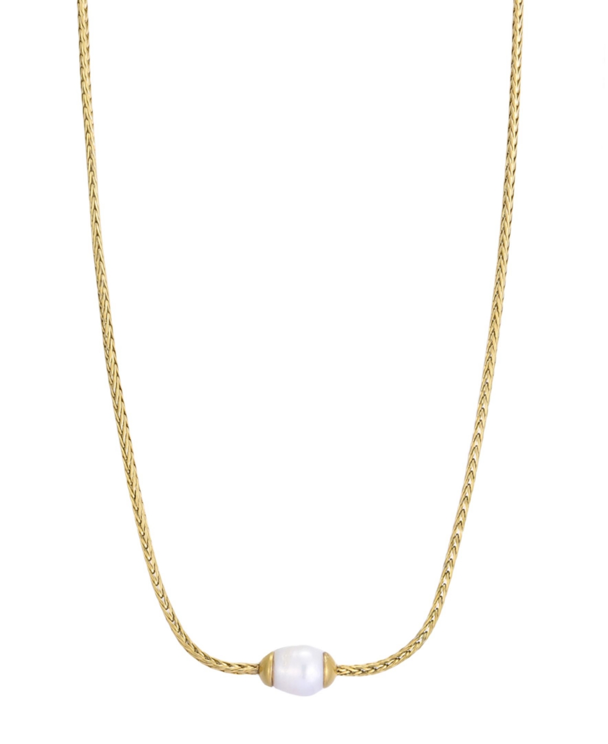 Adornia Men's Natural Freshwater Pearl Gold-Tone Stainless Steel Chain Necklace - Gold/Pearl