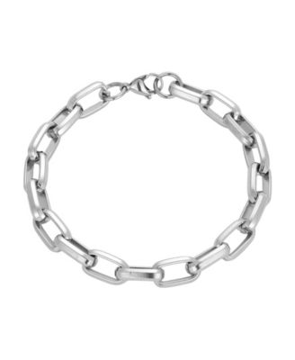 Men's Silver-Tone Stainless Steel Link & Chain Bracelet
