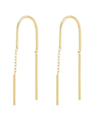 Gold-Tone Chain Threaders Earrings
