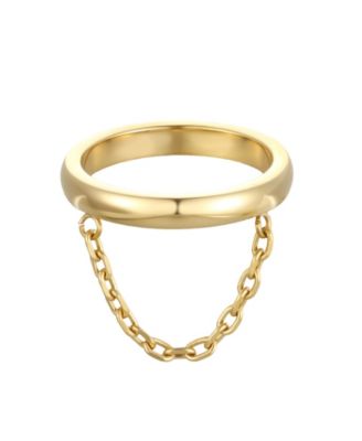 Gold-Tone Thin Stackable Chain Band Ring