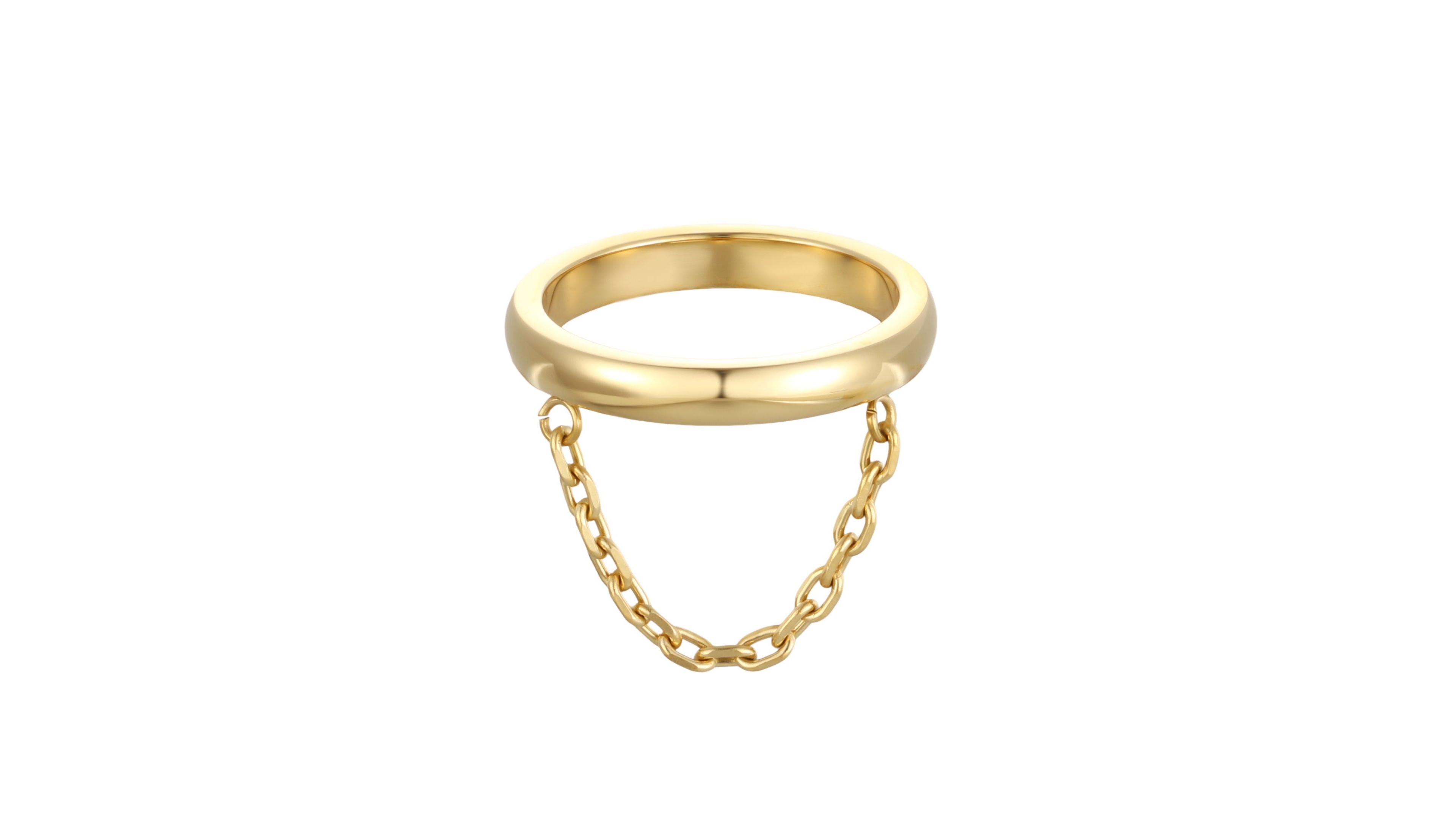 Adornia Gold-Tone Thin Stackable Chain Band Ring