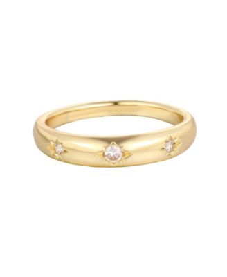 Cubic Zirconia Star Gold-Tone Ring
