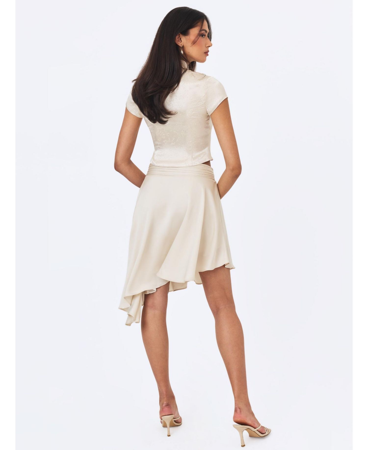 Women's Galina Midi Asymmetrical Satin Skirt
