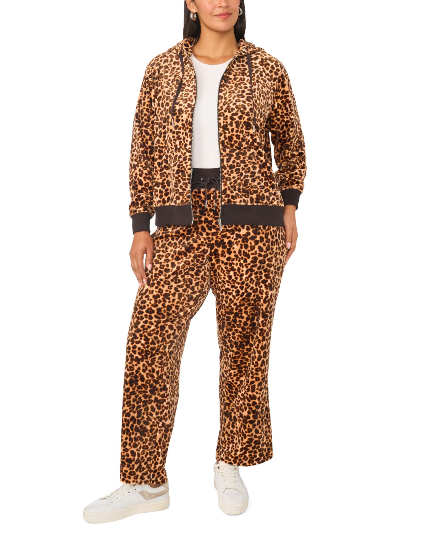 Plus Size Straight-Leg Drawstring Lounge Pants