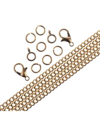 36" 3mm Curb Chain Necklace Set with Findings  for Jewelry Making