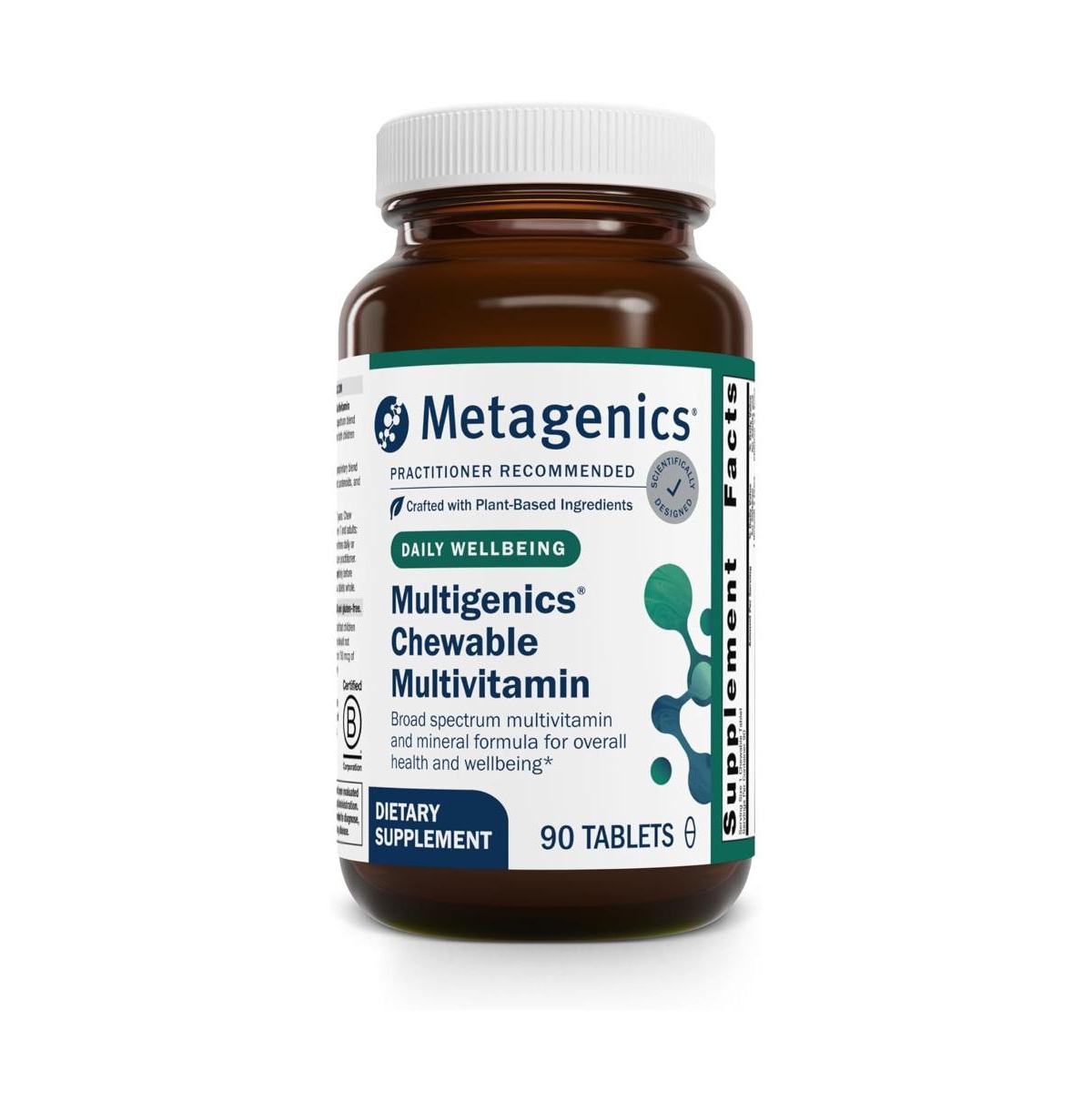 Metagenics Multigenics Chewable Multivitamin Daily Vitamin and Mineral Support for Kids and Adults Non-gmo, Gluten Free 90 Servings