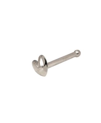 Solid 14k Gold 20g 3mm Polished Puffed Heart Nose Stud Ring