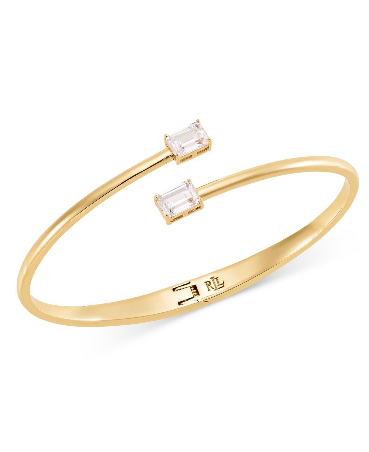 Lauren Ralph Lauren Cubic Zirconia Mixed-Metal Bypass Cuff Bracelet - Gold