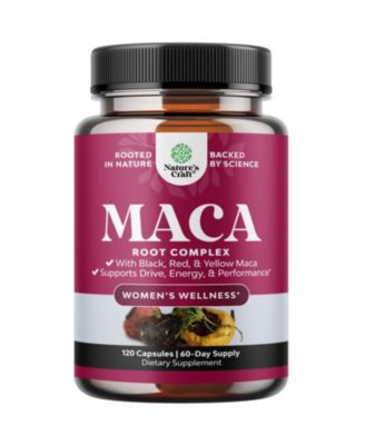 Maca Root Capsules with Red, Yellow and Black Maca | 120 Count