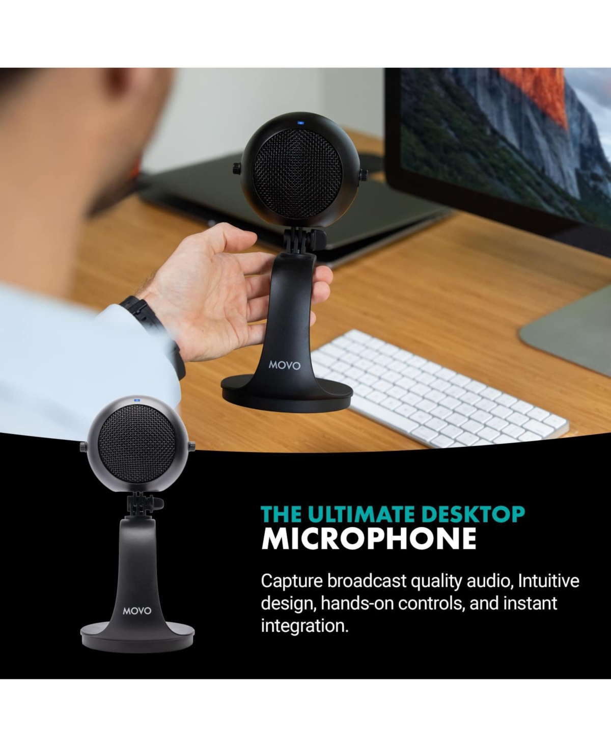 Movo WebMic Usb Microphone for Ai Coding, Voice Prompts and Dictation
