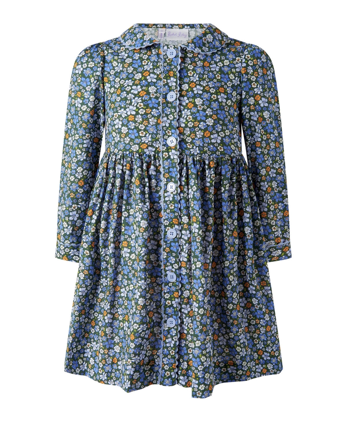 Rachel Riley Toddler Girls' 2T-5T Meadow Floral Button-Front Long-Sleeve Fit & Flare Dress