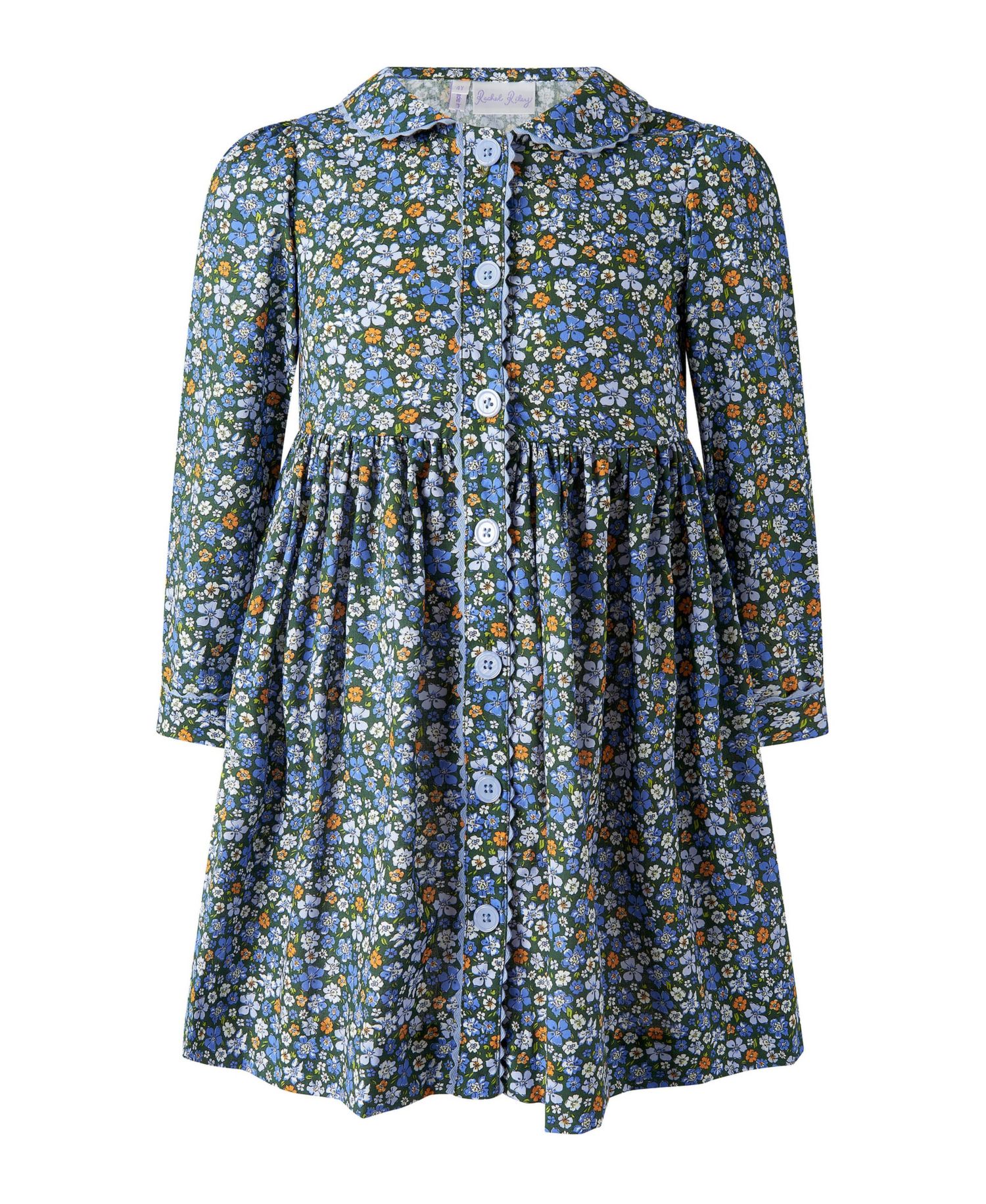 Toddler Girls' 2T-5T Meadow Floral Button-Front Long-Sleeve Fit & Flare Dress