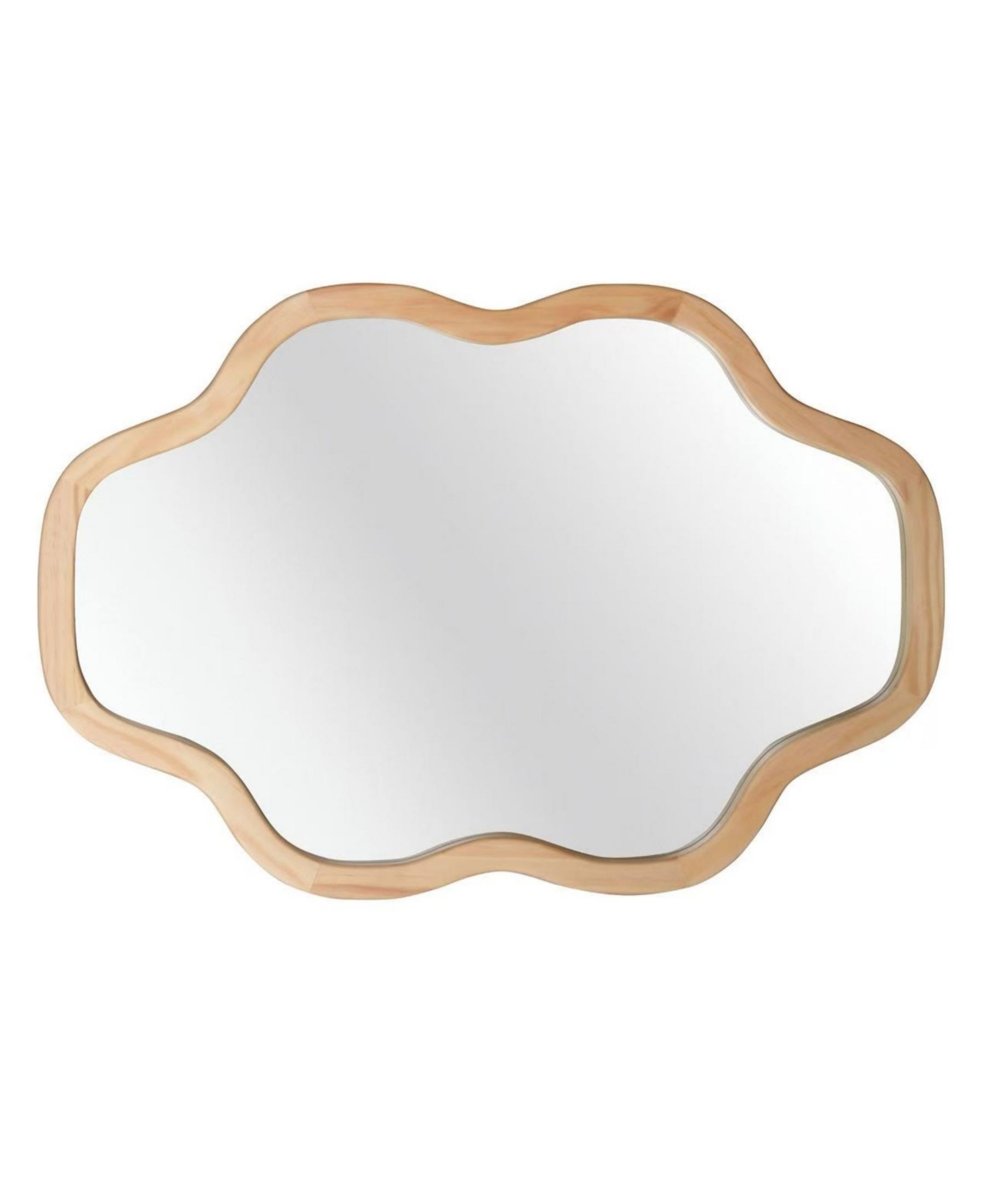 Phying 20x30 Inch Wood Color Cloud Shape Decorative Vanity Mirror Rustic Farmhouse Accent Mirror for Home Wall Decor