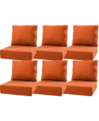 24"x24"x6" Patio Thick Cushions and Pillows Set - Deep Seat Indoor/Outdoor Water and Fade Resistant