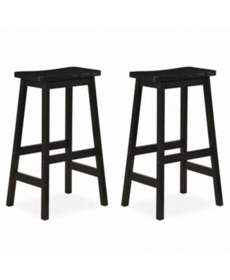 29" Set of 2 Saddle-Seat Counter Height Stools with Curved Seat and Footrests