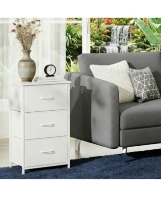 Slim 3-Drawer Dresser with Removable Fabric Bins, Modern Wood Grain Chest for Bedroom, Closet and Entryway