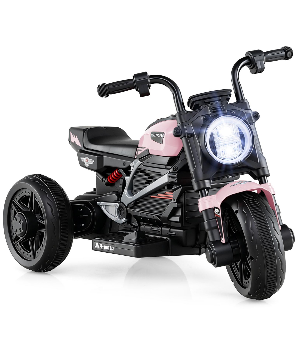 Mecale 6V Kids Electric Motorcycle with Led Headlight, 31"L x 18.5"W 19.5"H, 66-lb Capacity, Ages 3-5
