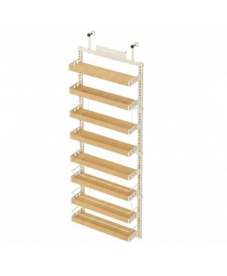 Pantry Door Organizer, 8-Tier Adjustable Wall Mount Spice Rack, 17.1 x 6.4 x 71.9 Inches