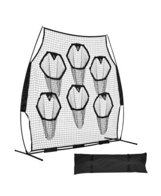 8 by 8 Foot Football Throwing Net with Six Target Pockets and Carry Case