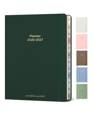 Academic Weekly Monthly Planner Hardcover Linen Tabs For Students Teachers
