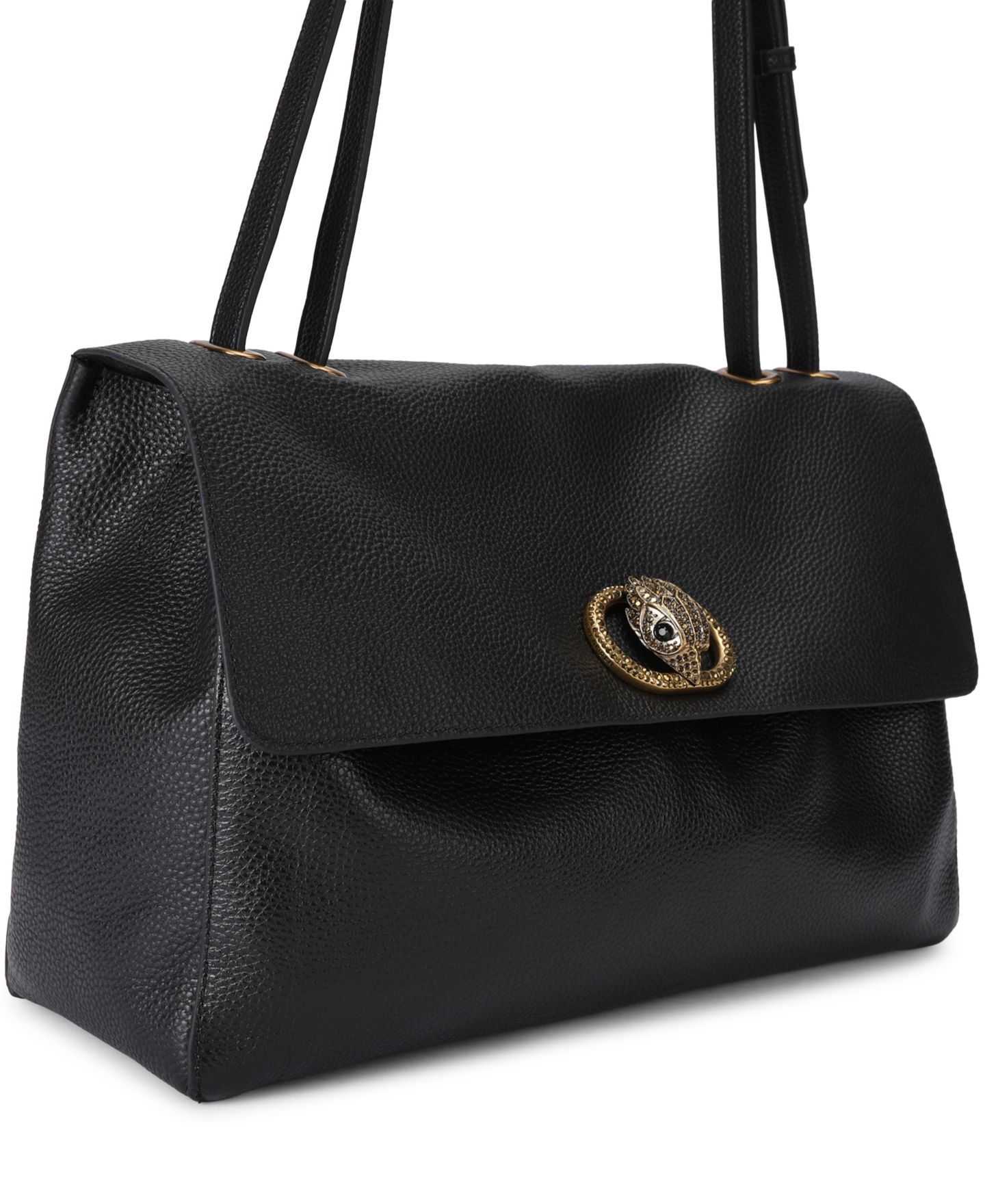 Женская сумка Kurt Geiger London Chelsea Large Slouch Flap Leather Shoulder, цвет: Чёрный — фото 3