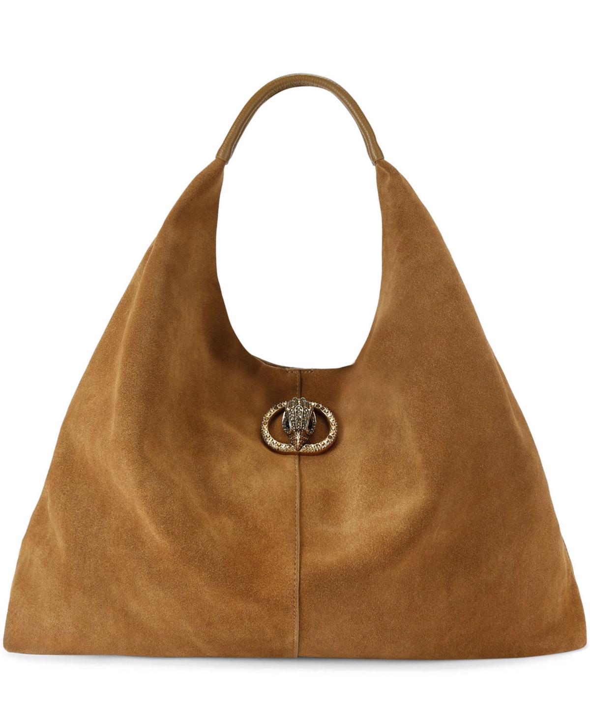 Kurt Geiger Large Chelsea Slouch Suede Hobo Handbag In Light Brown