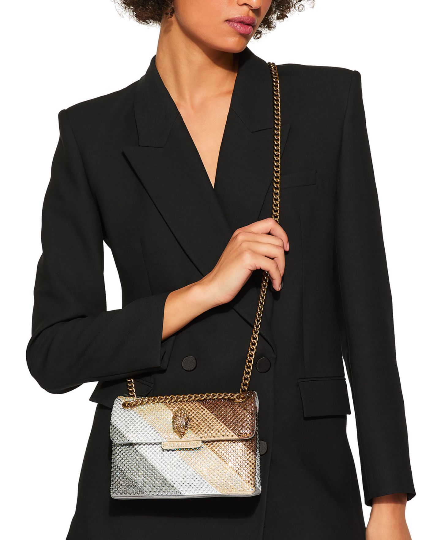 Женская сумка Kurt Geiger London Mini Kensington Embellished Crossbody, цвет: Серый — фото 2